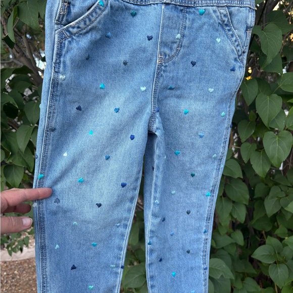 OshKosh B'gosh Denim Overalls with Hand embroidered Heart Details - Picture 9 of 12